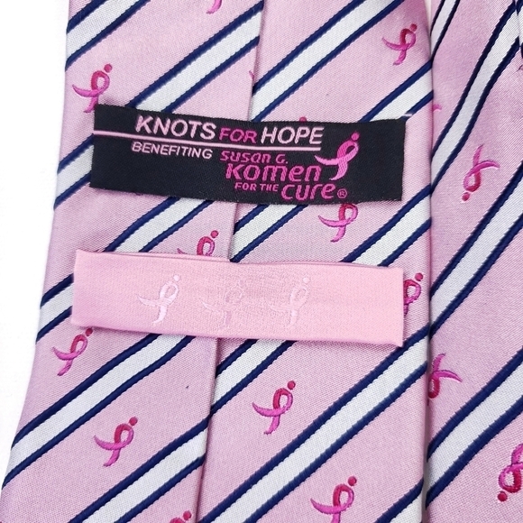 Susan G Komen  knots for hope 100% silk x 4 - Picture 6 of 10